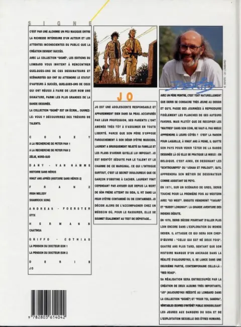Verso de l'album Jo