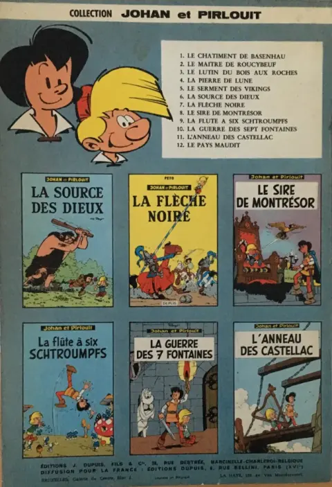 Verso de l'album Johan et Pirlouit Tome 5 Le serment des vikings
