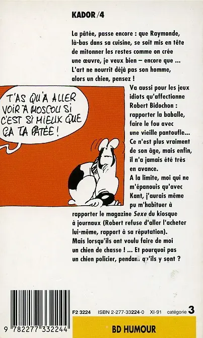 Verso de l'album Kador Tome 4