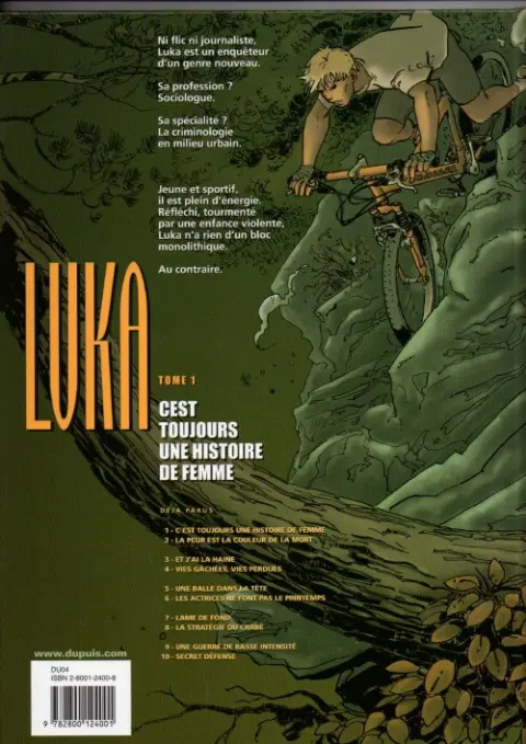Verso de l'album Luka Tome 1 C'est toujours une histoire de femme