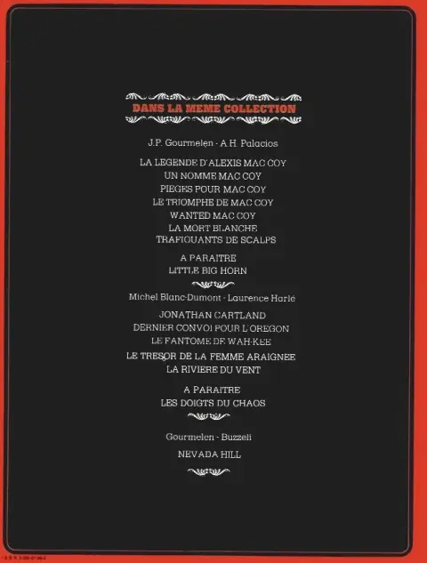 Verso de l'album Mac Coy Tome 7 Trafiquants de scalps