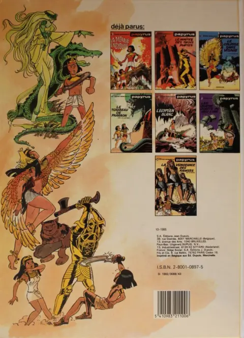 Verso de l'album Papyrus Tome 5 L'égyptien blanc