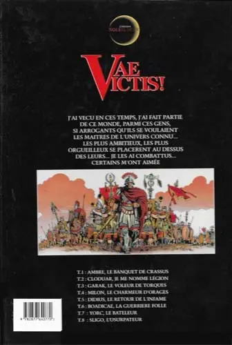 Verso de l'album Vae Victis ! Tome 1 Ambre, le banquet de Crassus