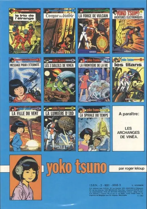 Verso de l'album Yoko Tsuno Tome 3 La forge de Vulcain
