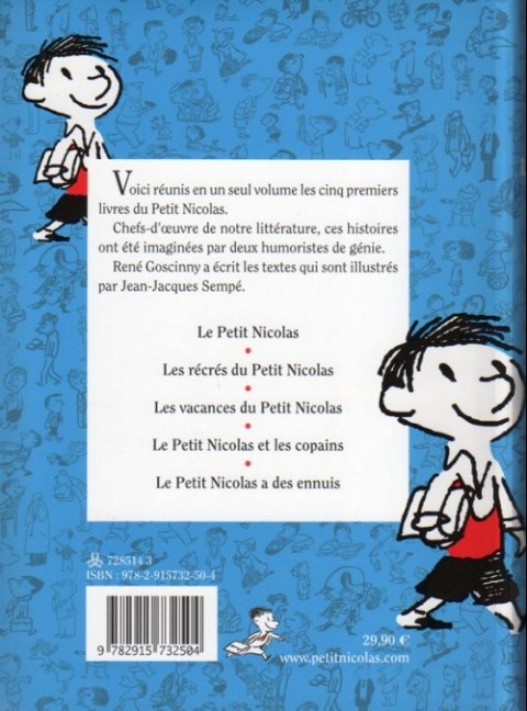 Verso de l'album Le Petit Nicolas Les premières histoires du Petit Nicolas