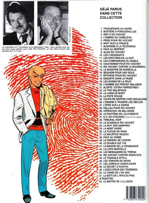 Verso de l'album Ric Hochet Tome 51 La bête de l'Apocalypse