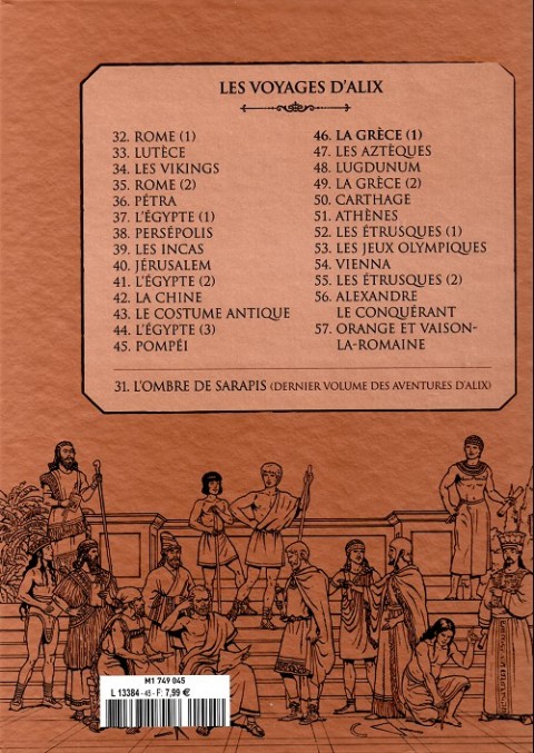Verso de l'album Alix La collection Tome 46 Les voyages d'Alix - La Grèce (1)