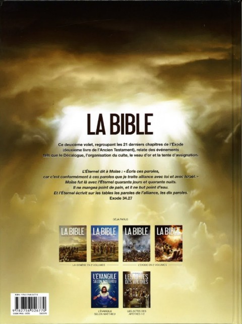 Verso de l'album La Bible - L'Ancien Testament Tome 4 L'Exode 2e partie