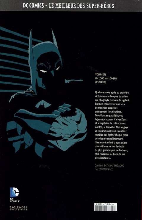 Verso de l'album DC Comics - Le Meilleur des Super-Héros Volume 16 Batman - Un long Halloween - 1re partie