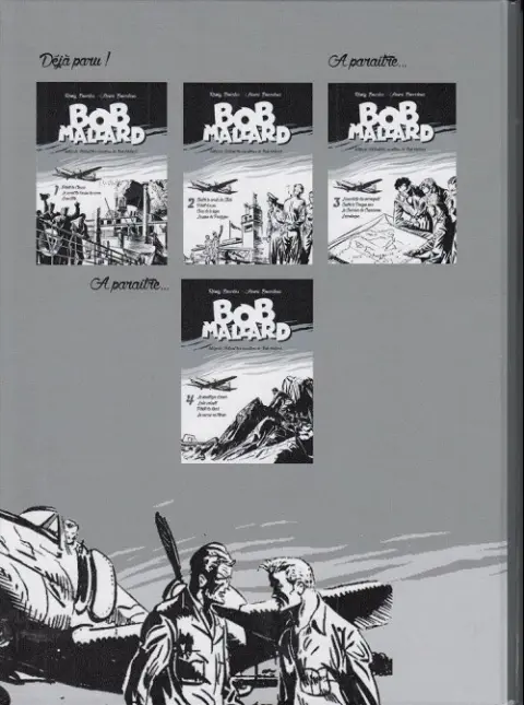 Verso de l'album Bob Mallard Éditions du Taupinambour L'escadrille des perroquets