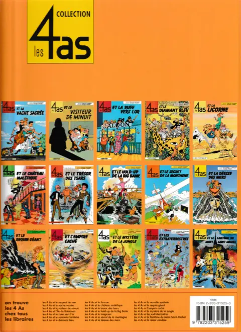 Verso de l'album Les 4 as Tome 25 Les 4 as et la déesse des mers