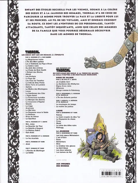Verso de l'album Les mondes de Thorgal - La Jeunesse de Thorgal Tome 9 Les larmes de Hel