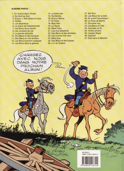 Verso de l'album Les Tuniques Bleues Tome 13 Les bleus dans la gadoue