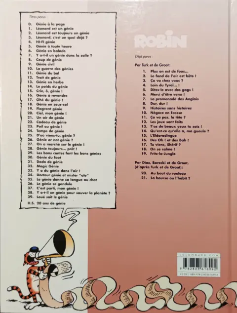 Verso de l'album Léonard Tome 1 Léonard est un génie