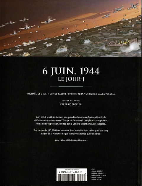 Verso de l'album Les grands personnages de l'Histoire en bandes dessinées 6 Juin 1944 - Le Jour J