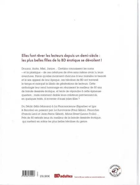 Verso de l'album Les plus belles filles de la BD érotique