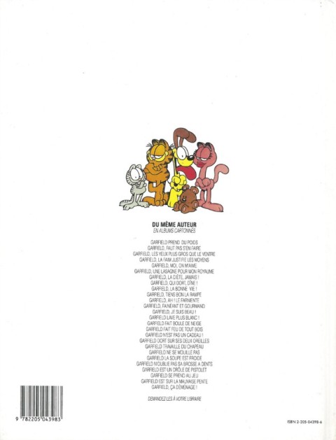 Verso de l'album Garfield Tome 20 Garfield ne se mouille pas