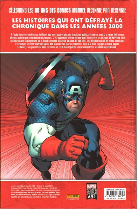 Verso de l'album Décennies - Marvel dans les années ... Années 2000 - La Une des journaux