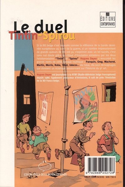 Verso de l'album Le duel Tintin-Spirou