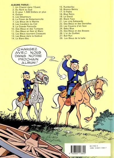 Verso de l'album Les Tuniques Bleues Tome 25 Des bleus et des bosses