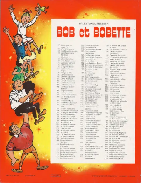 Verso de l'album Bob et Bobette Tome 119 Le testament parlant