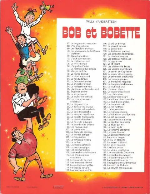 Verso de l'album Bob et Bobette Tome 155 Le secret d'Ubasti