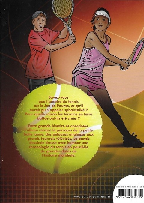 Verso de l'album Une histoire du tennis