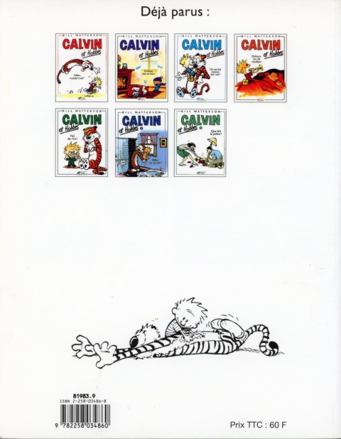 Verso de l'album Calvin et Hobbes Tome 3 On est fait comme des rats !