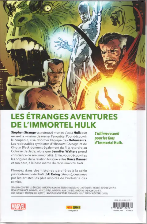 Verso de l'album Immortal Hulk Apocryphes