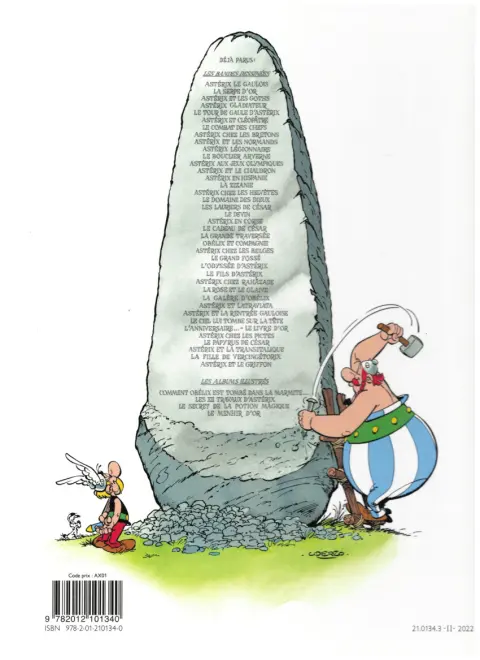 Verso de l'album Astérix Tome 2 La serpe d'or