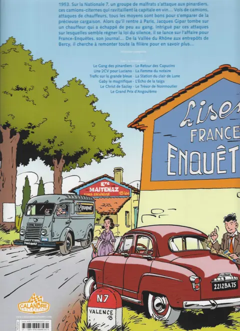 Verso de l'album Une aventure de Jacques Gipar Tome 1 Le Gang des pinardiers