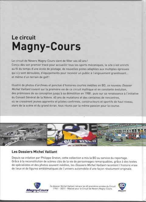 Verso de l'album Dossiers Michel Vaillant Le circuit de Magny-cours