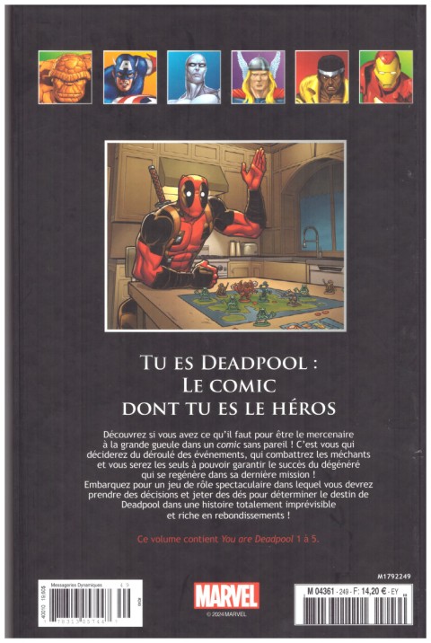 Verso de l'album Marvel Comics - La collection de référence Tome 249 Tu es Deadpool : Le Comic dont tu es le héros