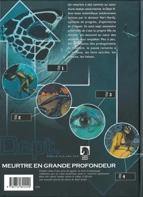 Verso de l'album Dept. H - Meurtres en grande profondeur #1/4
