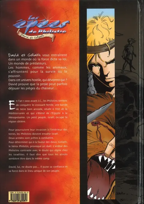 Verso de l'album Les Épées de Philistie David et Goliath