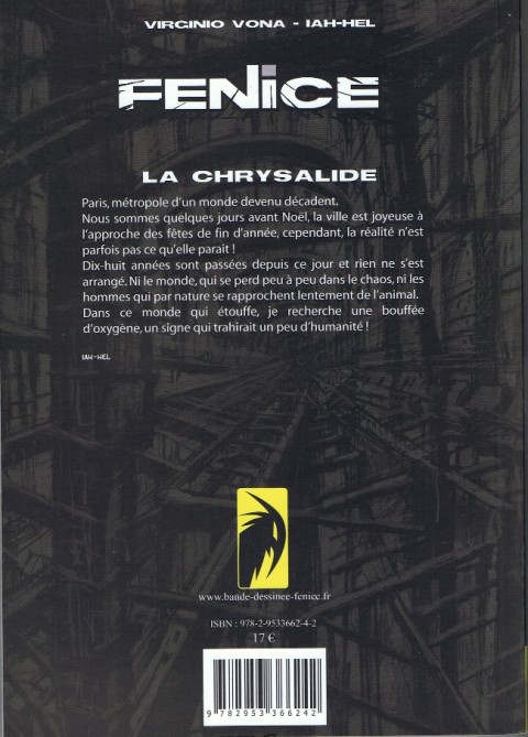 Verso de l'album Fenice Tome 2 La Chrysalide