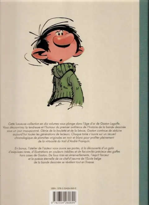 Verso de l'album Gaston Tome 9 Les années 1968-1969