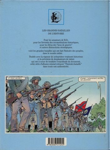 Verso de l'album Les Grandes batailles de l'histoire en BD Tome 8 La guerre de sécession - De Bull Run à Appomatox