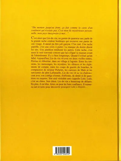 Verso de l'album Lie-de-vin