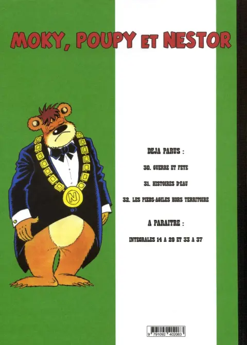 Verso de l'album Moky, Poupy et Nestor Tome 32 Les pieds-agiles hors territoire