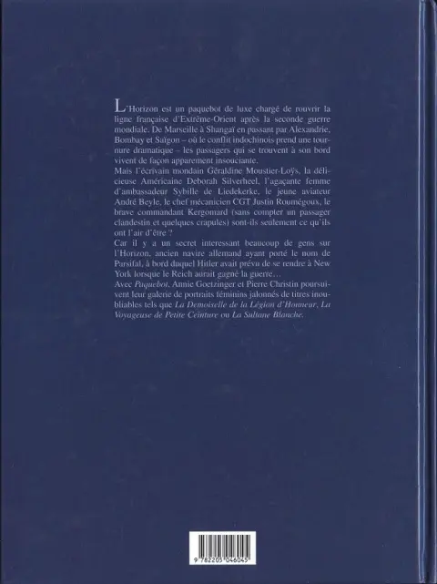 Verso de l'album Paquebot