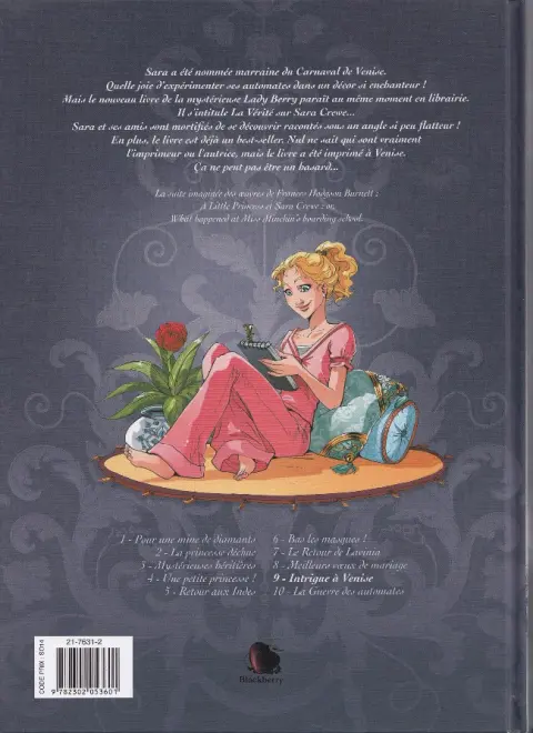 Verso de l'album Princesse Sara Tome 9 Intrigue à Venise