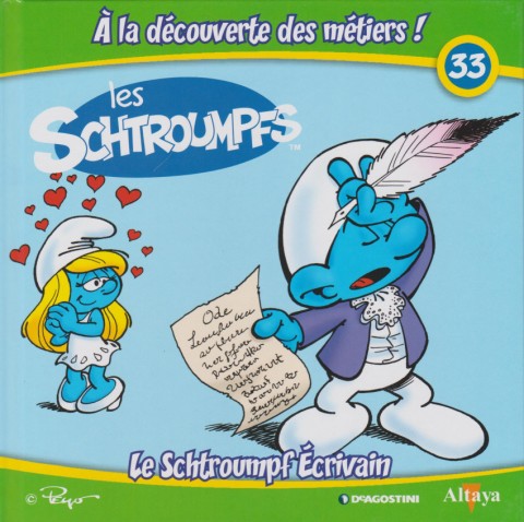 Couverture de l'album Les schtroumpfs - À la découverte des métiers ! 33 Le Schtroumpf Ecrivain