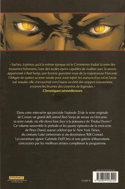 Verso de l'album Red Sonja Tome 2 Red Sonja contre Thulsa Doom