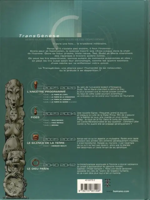 Verso de l'album Le Silence de la terre Tome 1 Visionary reality