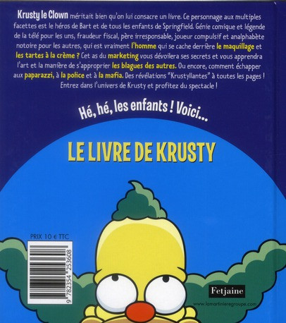 Verso de l'album Simpson Le Livre de Krusty