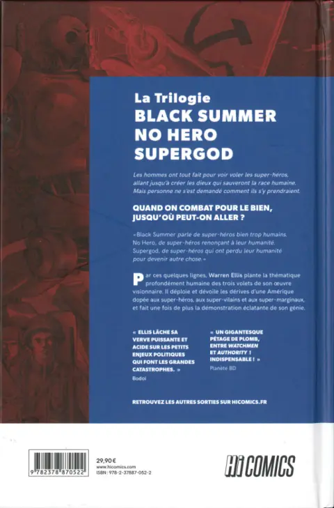 Verso de l'album La Trilogie Black Summer No Hero Supergod