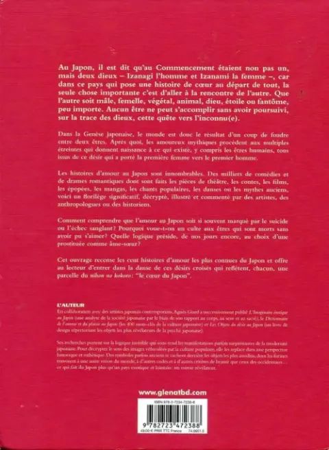 Verso de l'album Les histoires d'amour au Japon - Des mythes fondateurs aux fables contemporaines
