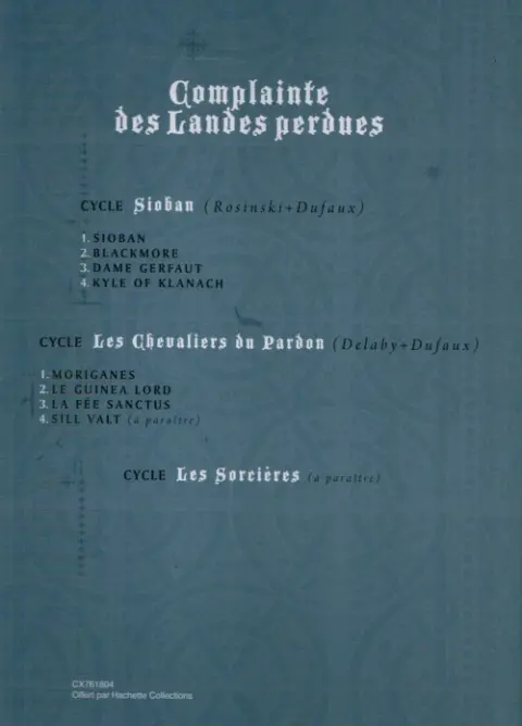 Verso de l'album Complainte des Landes perdues Sioban Tome 3 Dame Gerfaut