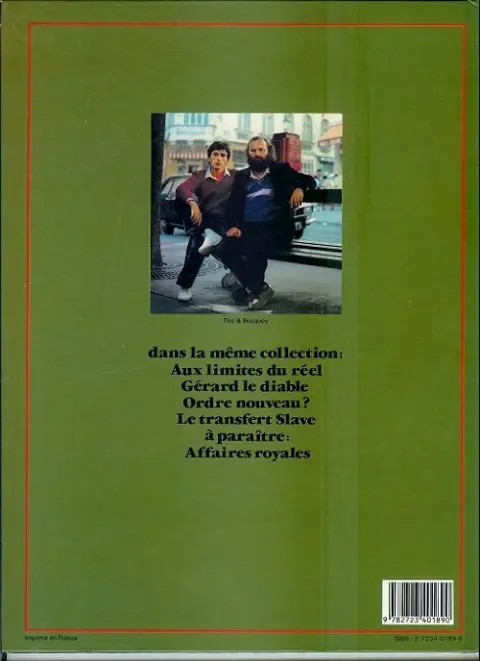 Verso de l'album Jaunes Tome 1 Aux limites du réel